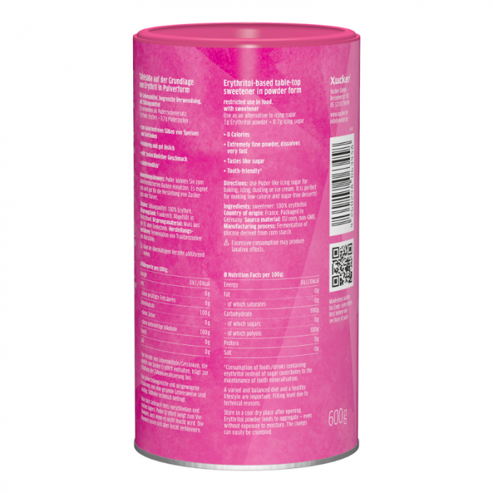 Eritrit-por 600 g – Xucker single_variáns