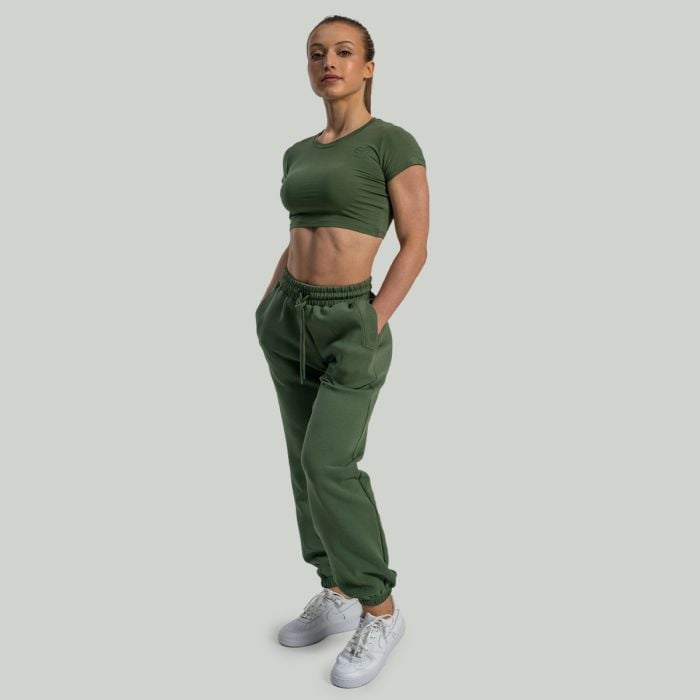 Essential női crop top Cedar Green - STRIX M