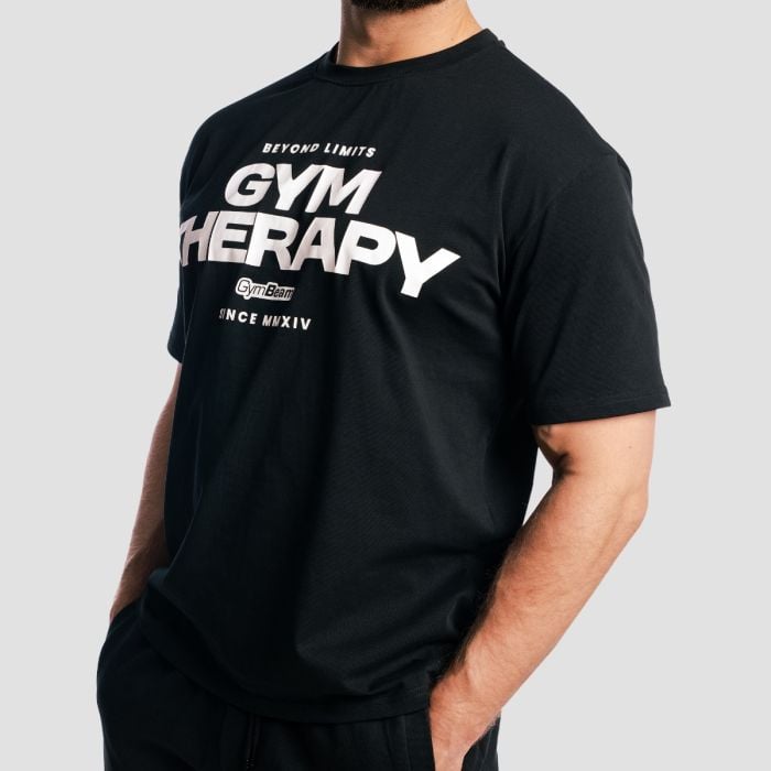 Gym Therapy póló Black - GymBeam L