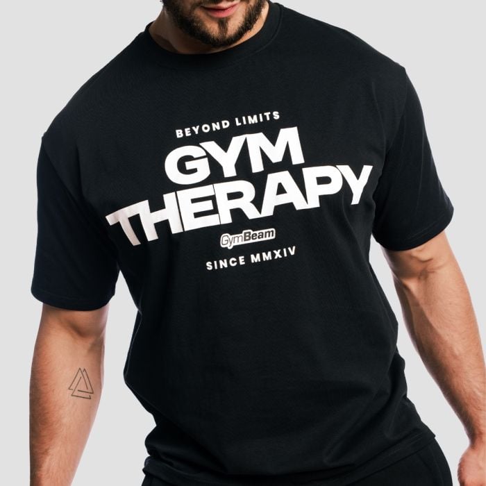 Gym Therapy póló Black - GymBeam L