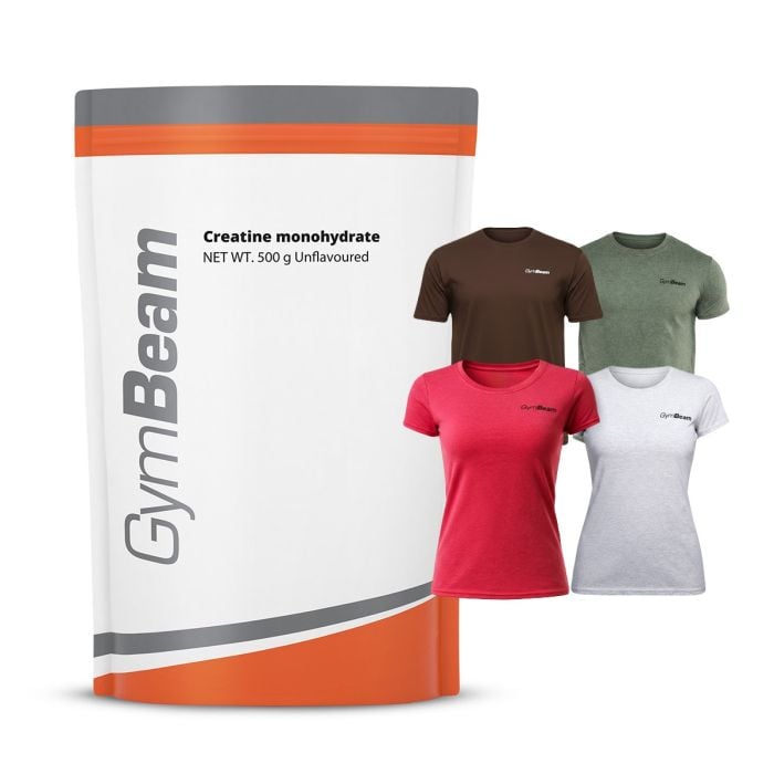 100% Kreatin-monohidrát - GymBeam 500 g - ízesítetlen - 01