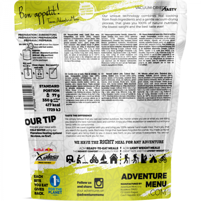 Lencse dhal - Adventure Menu 77 g