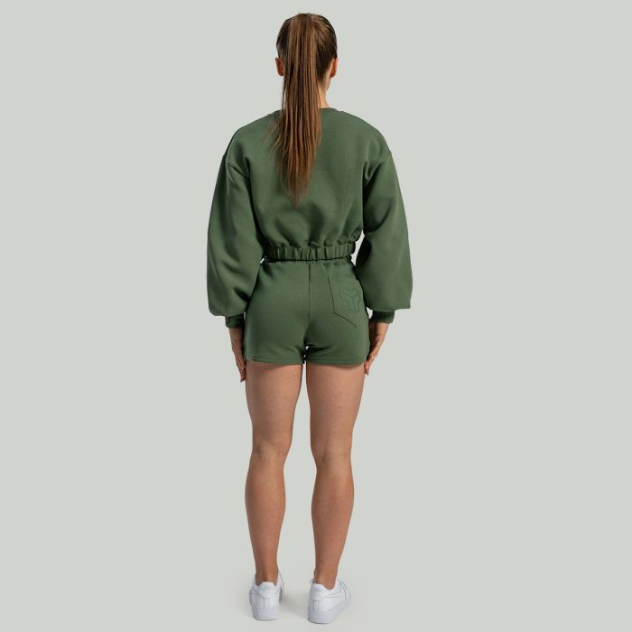 Lunar női cropped pulóver Cedar Green - STRIX S
