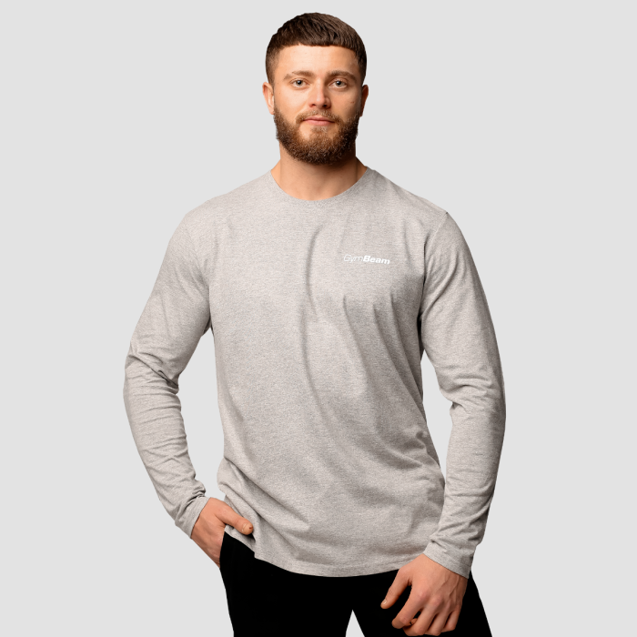 Basic férfi hosszú ujjú póló Grey - GymBeam