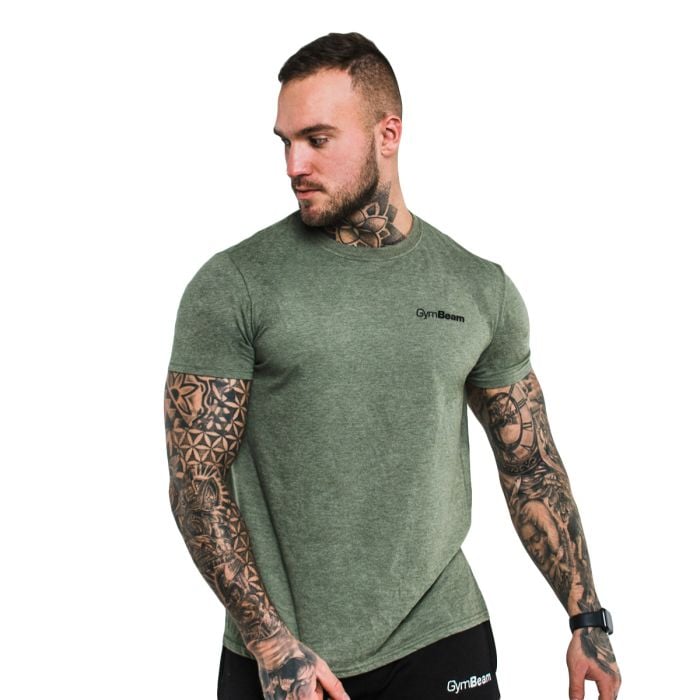 Basic póló Heather Military - GymBeam L