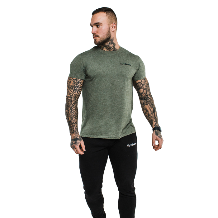 Basic póló Heather Military - GymBeam L