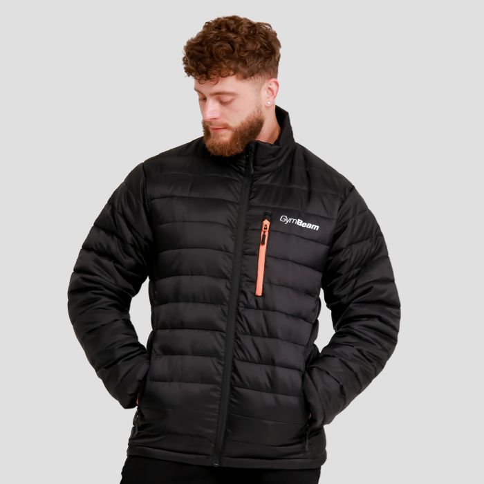 Puffer férfi kabát Black/Orange - GymBeam L