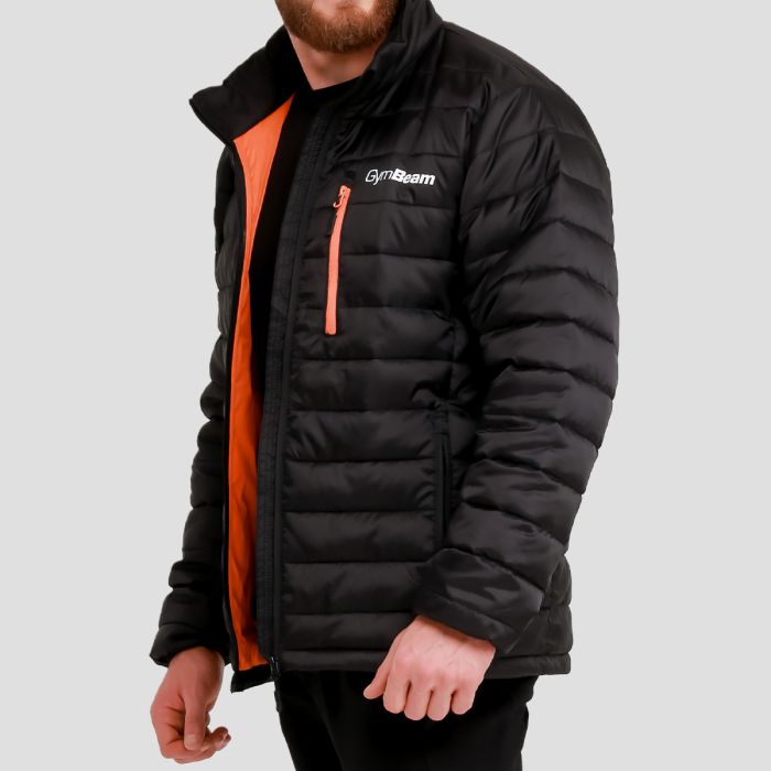 Puffer férfi kabát Black/Orange - GymBeam L