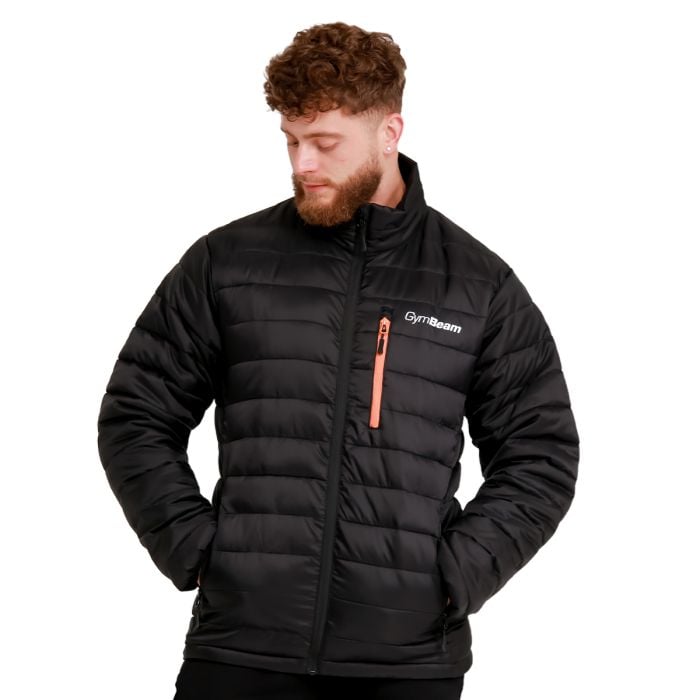 Puffer férfi kabát Black/Orange - GymBeam L