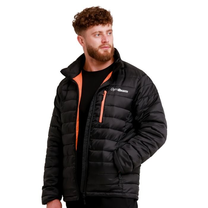 Puffer férfi kabát Black/Orange - GymBeam L