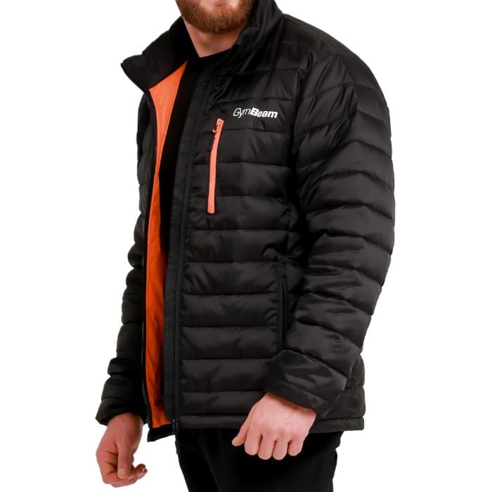 Puffer férfi kabát Black/Orange - GymBeam L