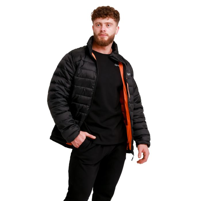 Puffer férfi kabát Black/Orange - GymBeam L