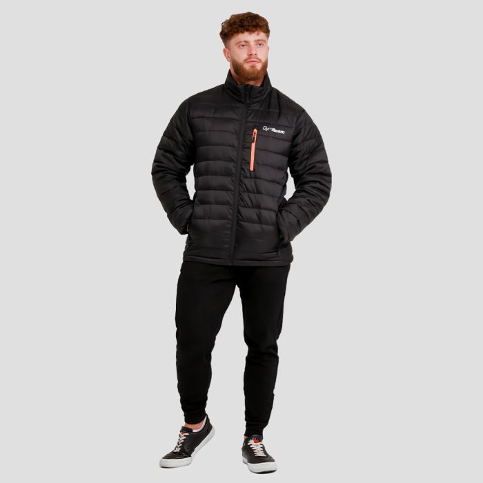 Puffer férfi kabát Black/Orange - GymBeam L