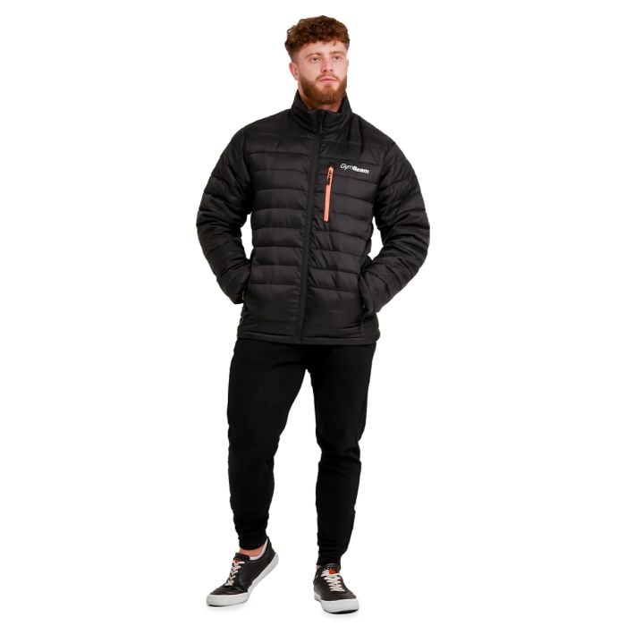 Puffer férfi kabát Black/Orange - GymBeam L
