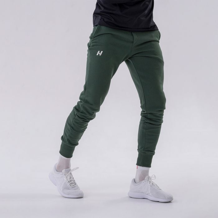 Men‘s Sweatpants Slim Reset Dark Green - NEBBIA