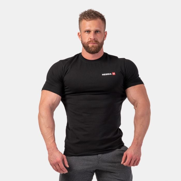 Men‘s T-shirt Minimalist Logo Black - NEBBIA