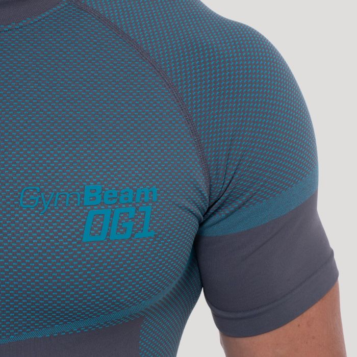 OG1 varrásmentes póló Grey/Blue - GymBeam L
