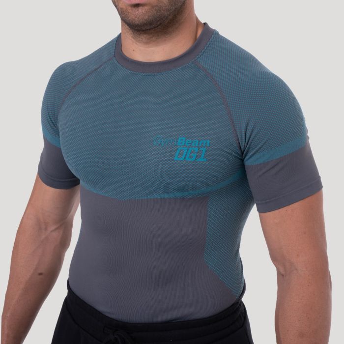 OG1 varrásmentes póló Grey/Blue - GymBeam L