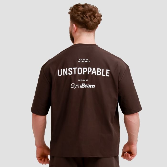 Unstoppable oversized póló Brown - GymBeam XL