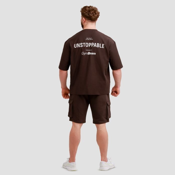 Unstoppable oversized póló Brown - GymBeam XL