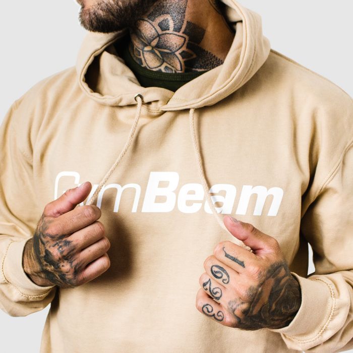 PRO Hoodie pulóver Sand - GymBeam L - krém