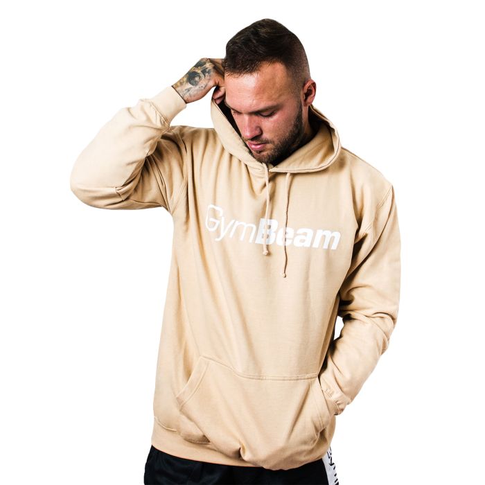 PRO Hoodie pulóver Sand - GymBeam L - krém