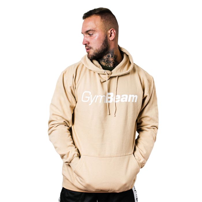 PRO Hoodie pulóver Sand - GymBeam L - krém