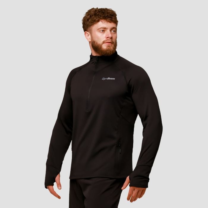 Pulse 1/2 Zip futófelső Black - GymBeam XL