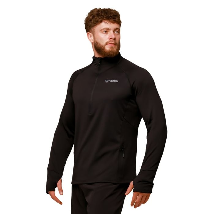Pulse 1/2 Zip futófelső Black - GymBeam XL
