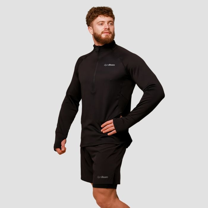 Pulse 1/2 Zip futófelső Black - GymBeam XL