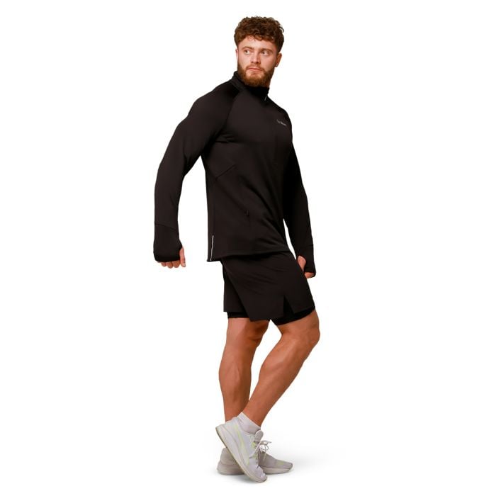 Pulse 1/2 Zip futófelső Black - GymBeam XL