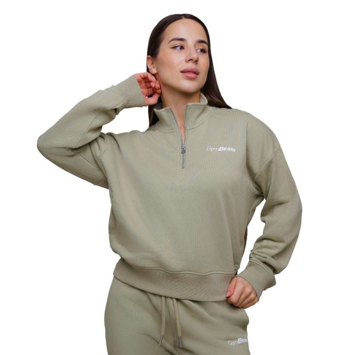 Agile 1/2 Zip női pulóver Sage - GymBeam XL