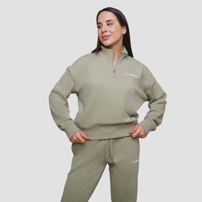 Agile 1/2 Zip női pulóver Sage - GymBeam XL