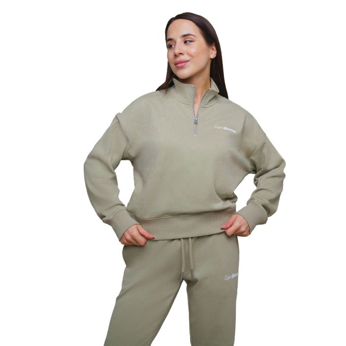 Agile 1/2 Zip női pulóver Sage - GymBeam XL