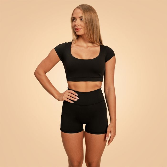 Sense Cropped női póló Black - BeastPink XS