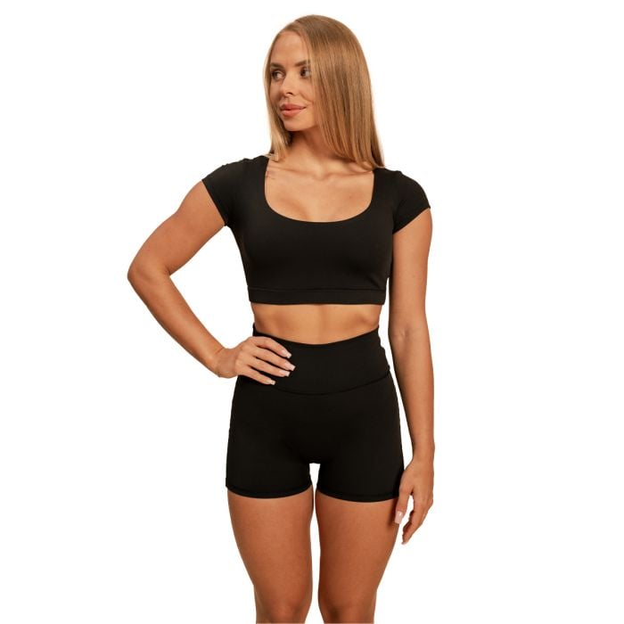 Sense Cropped női póló Black - BeastPink XS