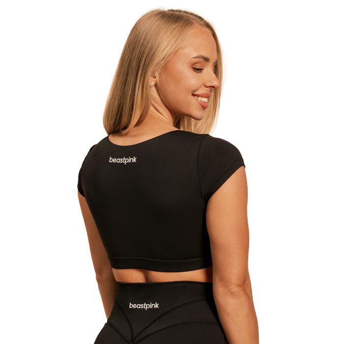 Sense Cropped női póló Black - BeastPink XS