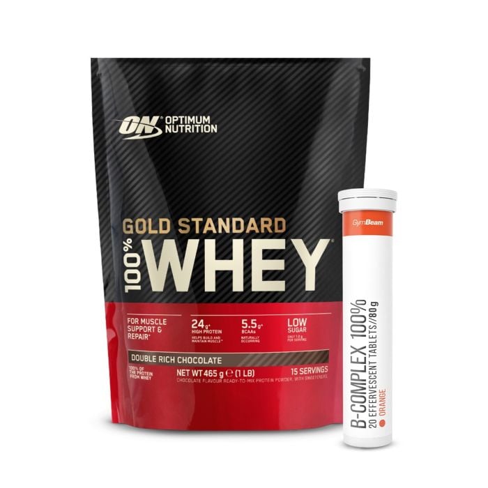 100% Whey Gold Standard - Optimum Nutrition + ajándék 450 g - dupla gazdag csoki
