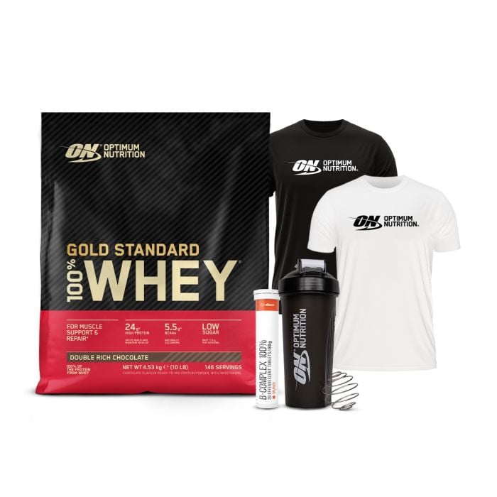 100% Whey Gold Standard - Optimum Nutrition + ajándék 450 g - dupla gazdag csoki