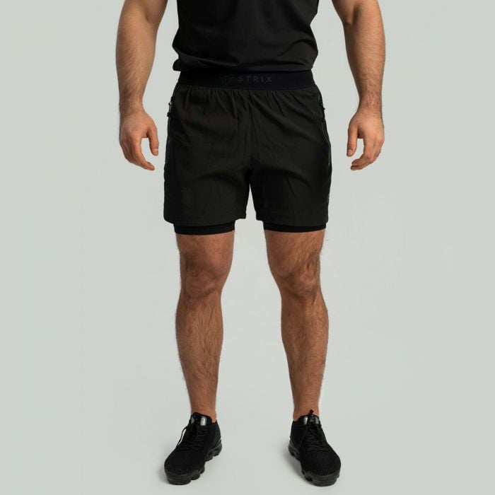 2in1 shorts black - STRIX
