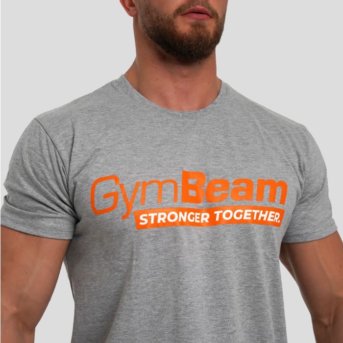 Stronger Together póló Grey - GymBeam L