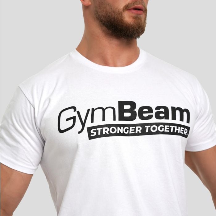 Stronger Together póló White - GymBeam L