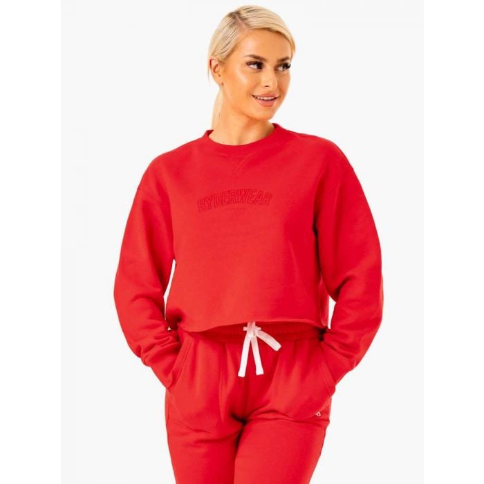 Women‘s Sweater Ultimate Fleece Red - Ryderwear