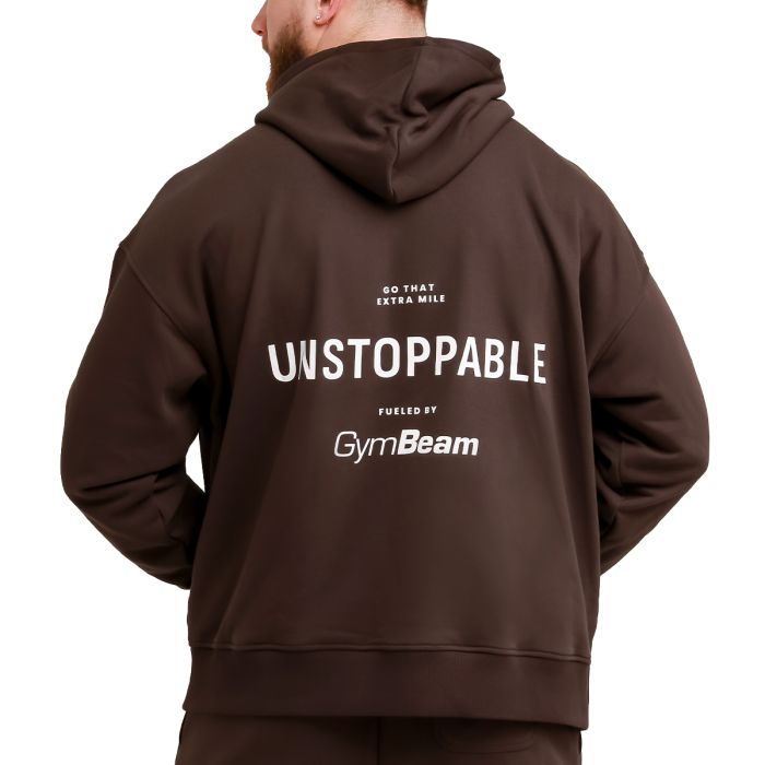 Unstoppable kapucnis pulóver Brown - GymBeam M