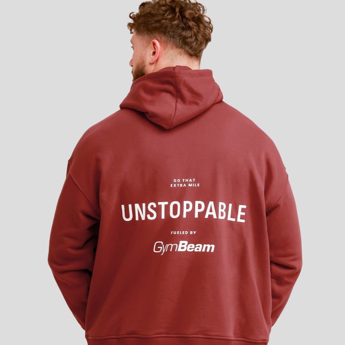 Unstoppable kapucnis pulóver Red - GymBeam XL