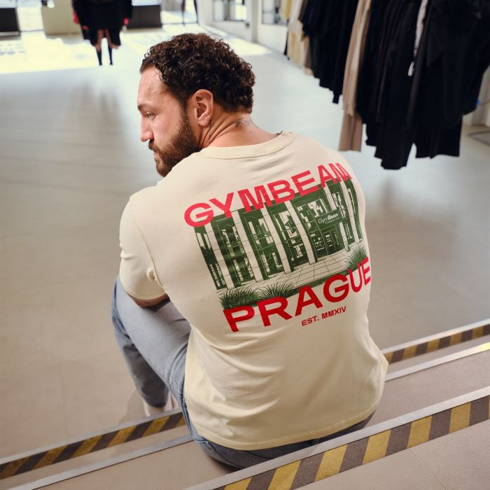 Prága póló Cream - GymBeam XXL