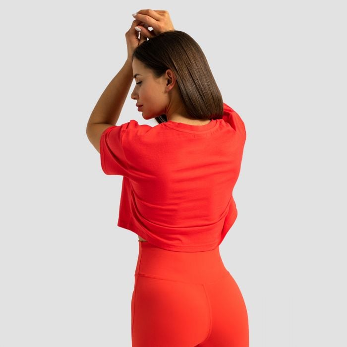Limitless női Cropped póló Hot Red - GymBeam L