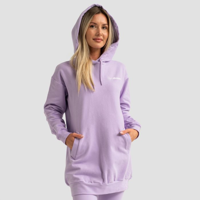 Limitless Longline női kapucnis pulóver Lavender - GymBeam