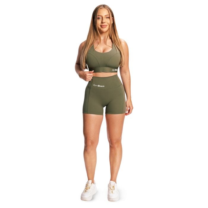 Combat női rövidnadrág Olive Grey - GymBeam L