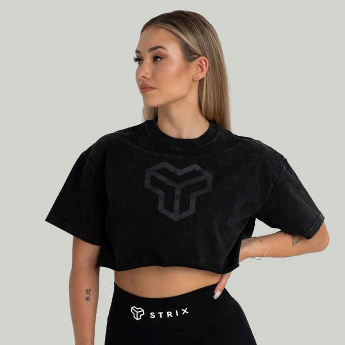 Washed női CropTop Black - STRIX M